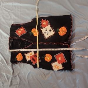 Black Halloween sweater vest vintage